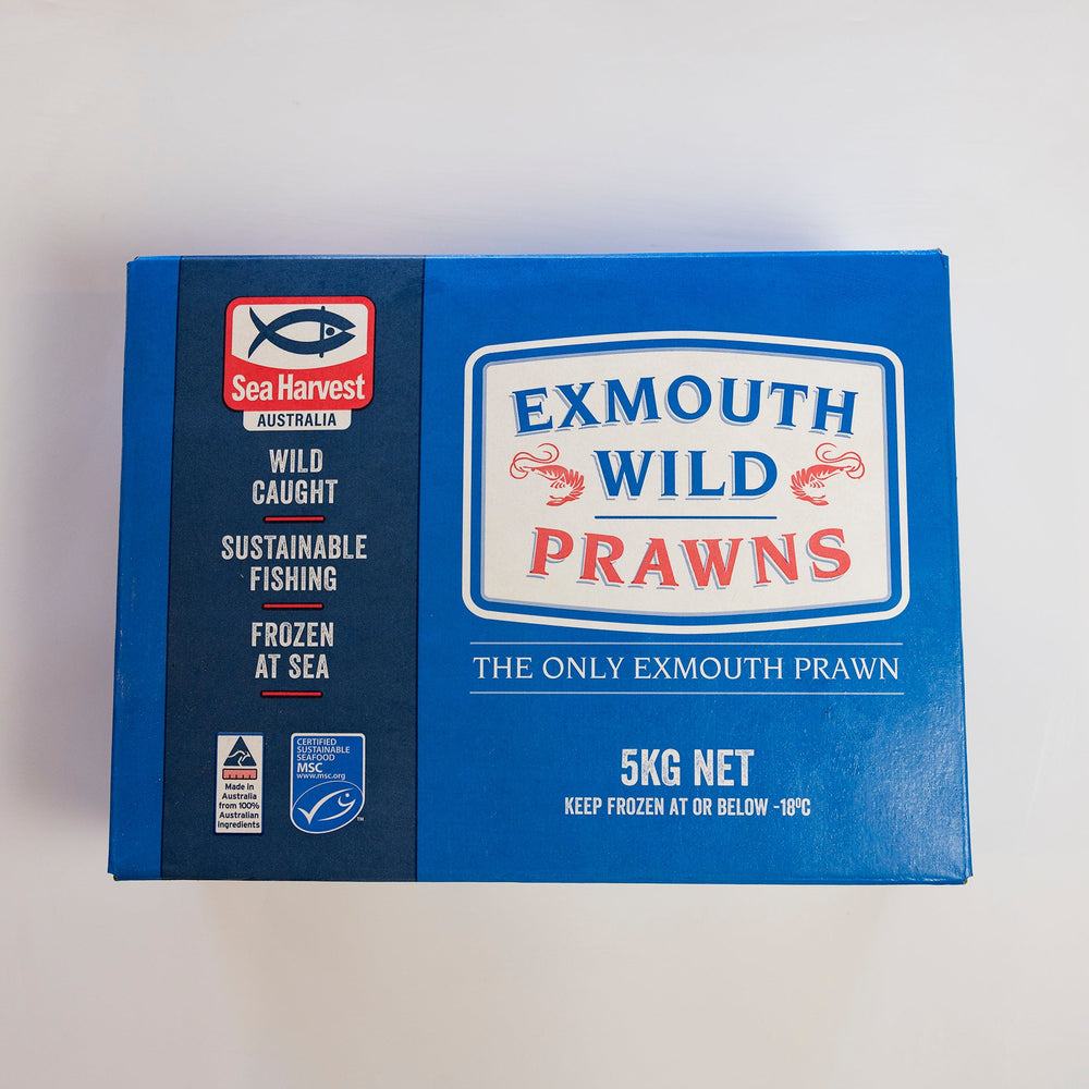 Extra Large Cooked Exmouth King Prawns - 5kg Carton