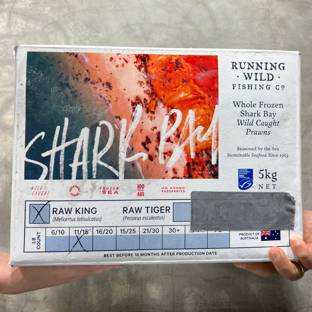 Extra Large Raw Shark Bay King Prawns - 5kg Carton