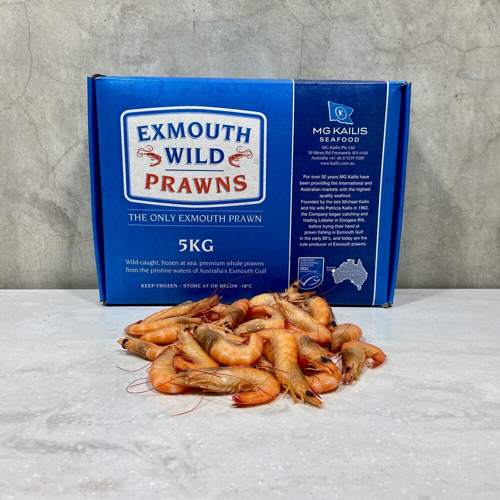 Extra Large Cooked Exmouth King Prawns - 5kg Carto