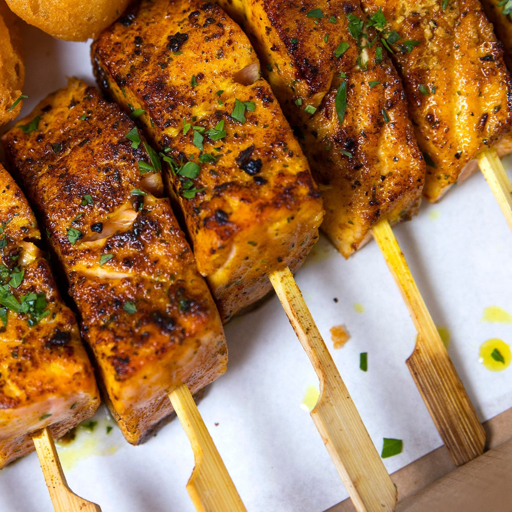 Moroccan Spiced Salmon Skewers